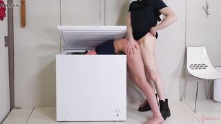 Leah Winters gets brutal ass fucking and booty to mouth in freezer