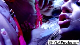Big Boobed Nikka obeys Shyla Stylez's commands inside this naughty cunt with mouth