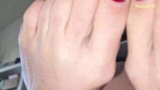 Soles Covered with a Big Load of Cum, Feetcouple69 Foot Couple