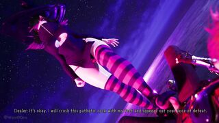 Evil Big Tit Witch Dealer Toes Licking and Pincer Domination