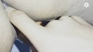 boyfriend and Sex Toy double penetration while Hubby at Bed Room/ හබී නිදි අතරේ