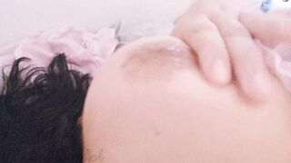 Spitting on my Long Boobs