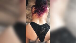 mom Doggy Style Vibrator point of view, Masturbating into African Lace Lingerie