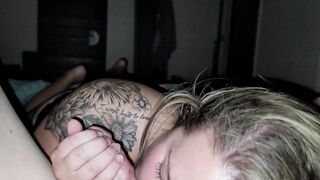 Bimbo Gf can't Relax until she Blows Huge Dick