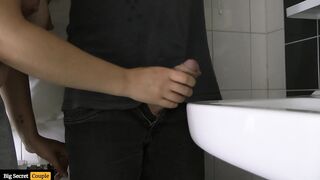 Bombshell mom Stepsister makes him Cum into the Sink