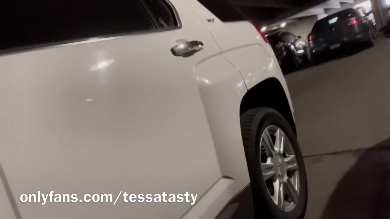 TESSA YUMMY using my Clitoris Sucker inside a Outside Parking-lot