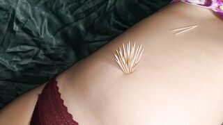 Navel Torture with Toothpicks
