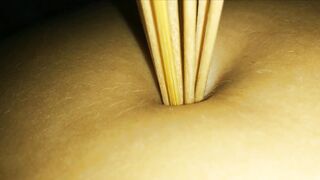 Navel Torture with Toothpicks