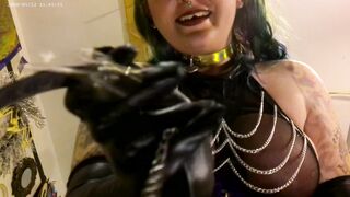 4KHD Rubber Domina pov Collar&Leashed SPH Queening Hump&Edging JOI DogWalk you like