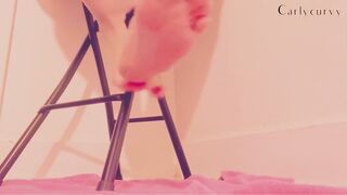 Toes Pose on a Chair with Twat Play!