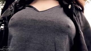 Boobwalk, Gray Shirt, Leather Jacket