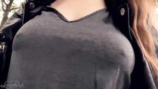 Boobwalk, Gray Shirt, Leather Jacket