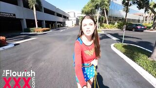 Wonder Woman catches her Cheating Man and gets cramped -