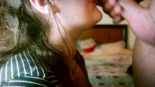 CLOSE UP DEEPLY BJ CUMING ON END