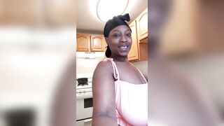 Black BBW milf inside Kitchen