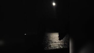 Woman Toys Twat inside Moonlight