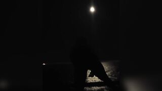 Woman Toys Twat inside Moonlight