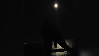 Woman Toys Twat inside Moonlight