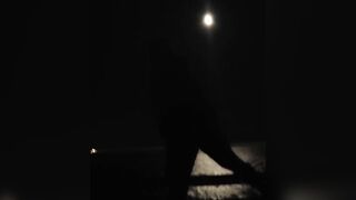 Woman Toys Twat inside Moonlight
