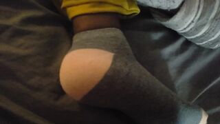 He came on my Socks while I Played on the Phone