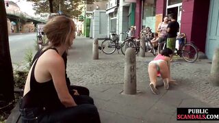 Big Titted german publicly humiliated public before dick ride