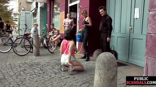 Big Titted german publicly humiliated public before dick ride