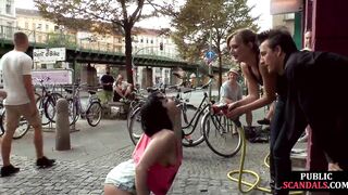 Big Titted german publicly humiliated public before dick ride