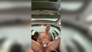 Pregnant Hot Jizzes inside her Vehicle Garage