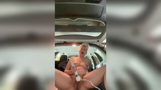 Pregnant Hot Jizzes inside her Vehicle Garage