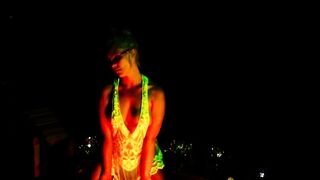 Big Titted Hotwife Hot Dancing at the Fire- Epic Slow Motion Visuals -