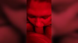 Red Oral Sex give Blow Job while Bound to a Chair!