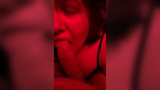 Red Oral Sex give Blow Job while Bound to a Chair!