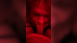 Red Oral Sex give Blow Job while Bound to a Chair!