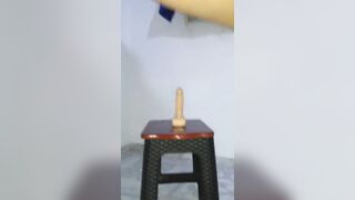Very Bae Petite colombian Blows and Rides her Long Vibrator