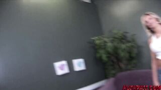 Long boob blond babe Kendall Brooks gets her twat SLAMMED