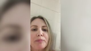 Beauty Blonde with Huge Jugs Masturbates into Bath Tub Bath