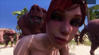 Huge Breasted Red Haired hot Gangbanged by a Pack of Pigmen (Wild Life)