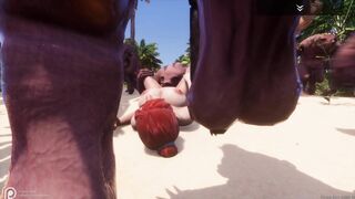 Huge Breasted Red Haired hot Gangbanged by a Pack of Pigmen (Wild Life)