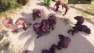 Huge Breasted Red Haired hot Gangbanged by a Pack of Pigmen (Wild Life)