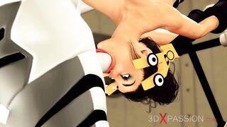Sci-fi Sex Cyborg Fucks Rough a goddess Dark Hair into the Restricted Area