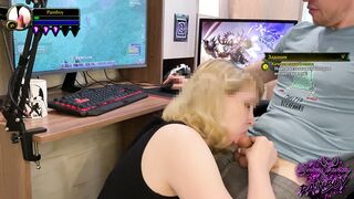 bimbos Blown my Cock while Having Fun World of Warcraft I Jizzed on