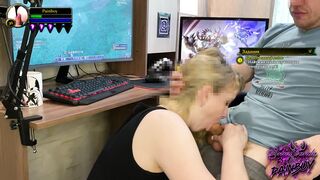 bimbos Blown my Cock while Having Fun World of Warcraft I Jizzed on