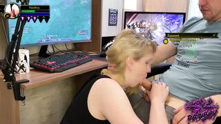 bimbos Blown my Cock while Having Fun World of Warcraft I Jizzed on
