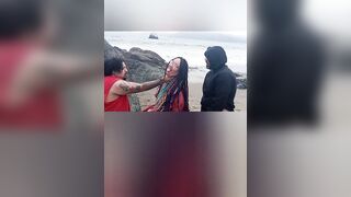 BeachDSM Balck Babydoll Gangbanged at the Beach