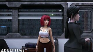F.U.T.A. Sentai Squad | Long Tit Red Haired's Futanari Penis Gushes