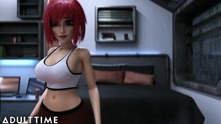 F.U.T.A. Sentai Squad | Long Tit Red Haired's Futanari Penis Gushes