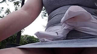 Puffy Cunt Outdoor Risky Flashing Close up