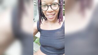 Uni Pissing outdoors with the Neighbor around