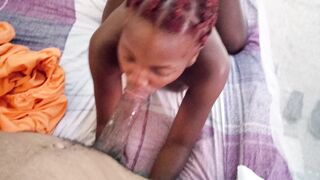 College Dark Haired Girl Blows on Big big black dick Volunteer Village Hostel