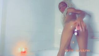 Double Fun Bath-Tub Time Fun .. trying my new Ass Plug